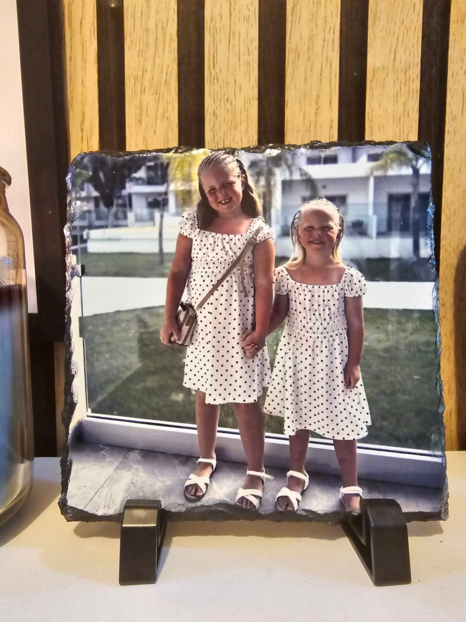 15 x 15 cm Personalised Square Photo Slate
