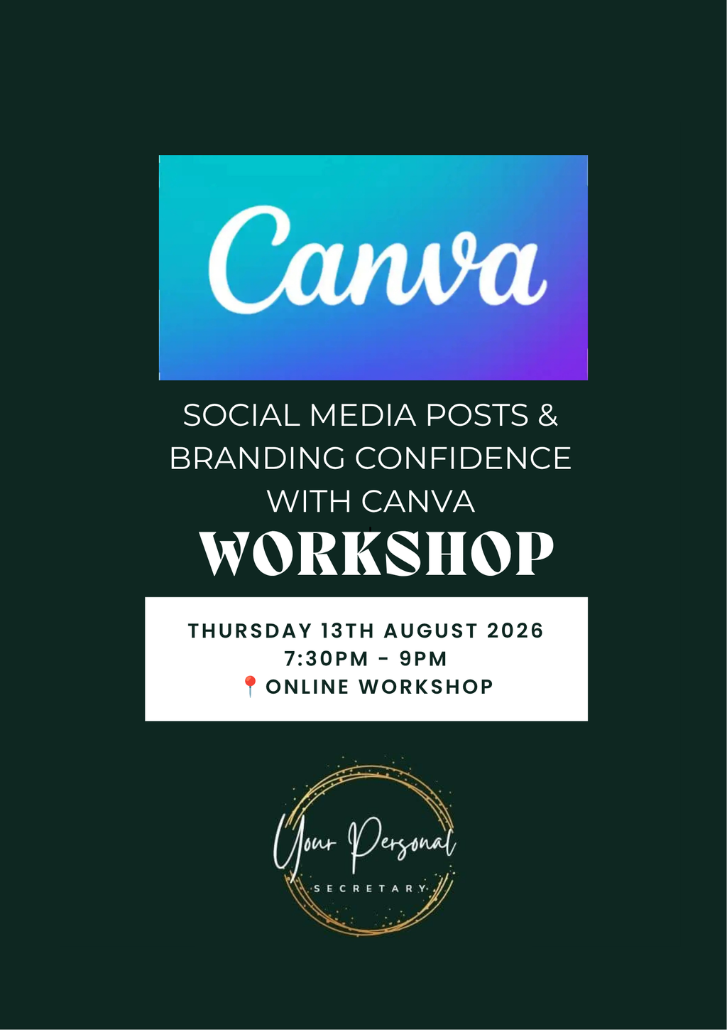 Branding & Social Media Confidence (with Canva) – Online Workshop